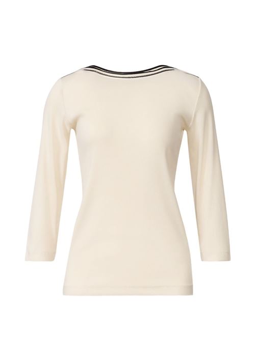 T-shirt donna panna con maniche a tre quarti Fabiana Filippi | JED276F563M203VR2